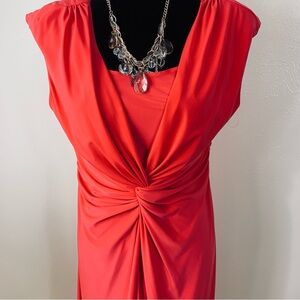 Chaps XL Detailed Orange Spring Dress